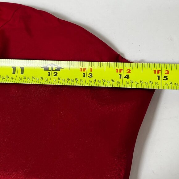 Davids Bridal Deep Red Satin Strapless Ruched Waist Formal Cocktail Dress Size 4 - Picture 11 of 11